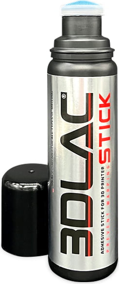3DLAC Stick Water glue stick for 3D printing with the cap flipped up and the blue applicator