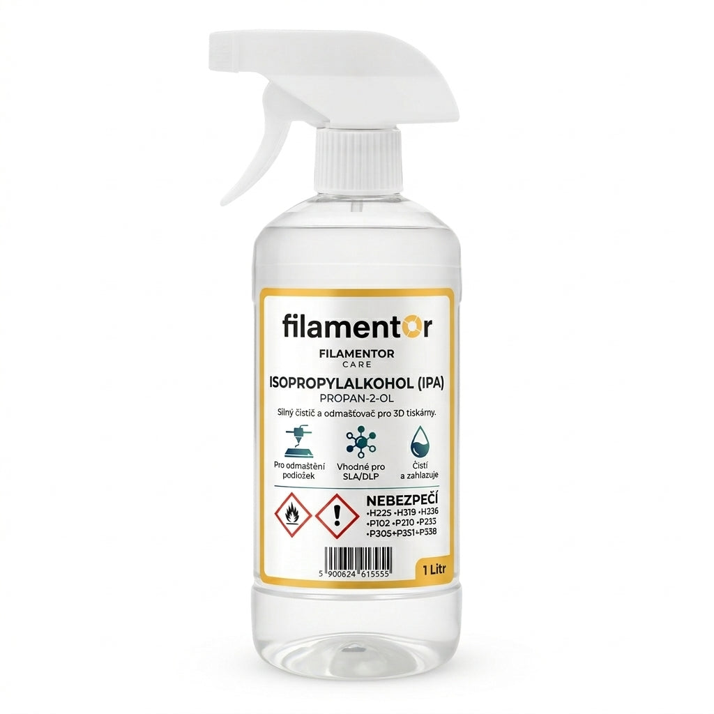 Isopropyl alcohol spray IPA 99.9 % Filamentor Care, 1 litre, cleaner and degreaser for 3D printers