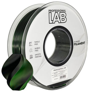 Filament Silk PLA Dual Color sort grøn | Prof. Lab