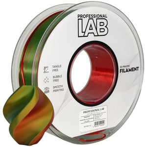 Filament Silk PLA Tri Color rød gul grøn | Prof. Lab