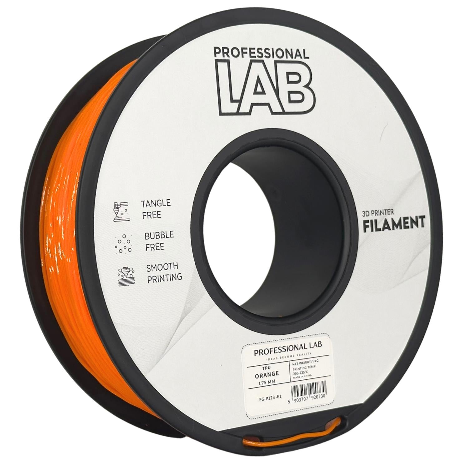 Filamentspole TPU orange, Prof. Lab, 1,75 mm