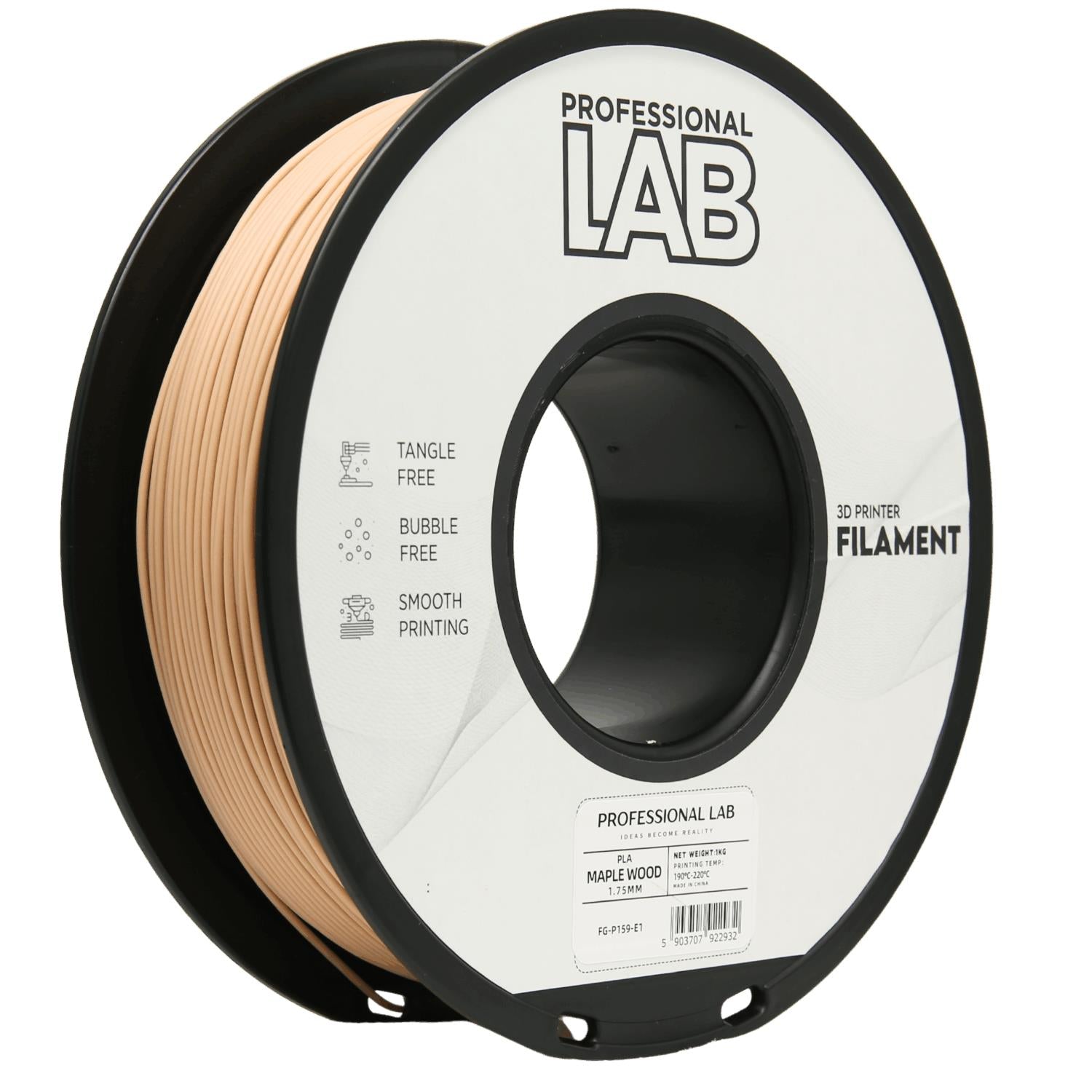Filamentspole PLA ahorn, Prof. Lab, 1,75 mm