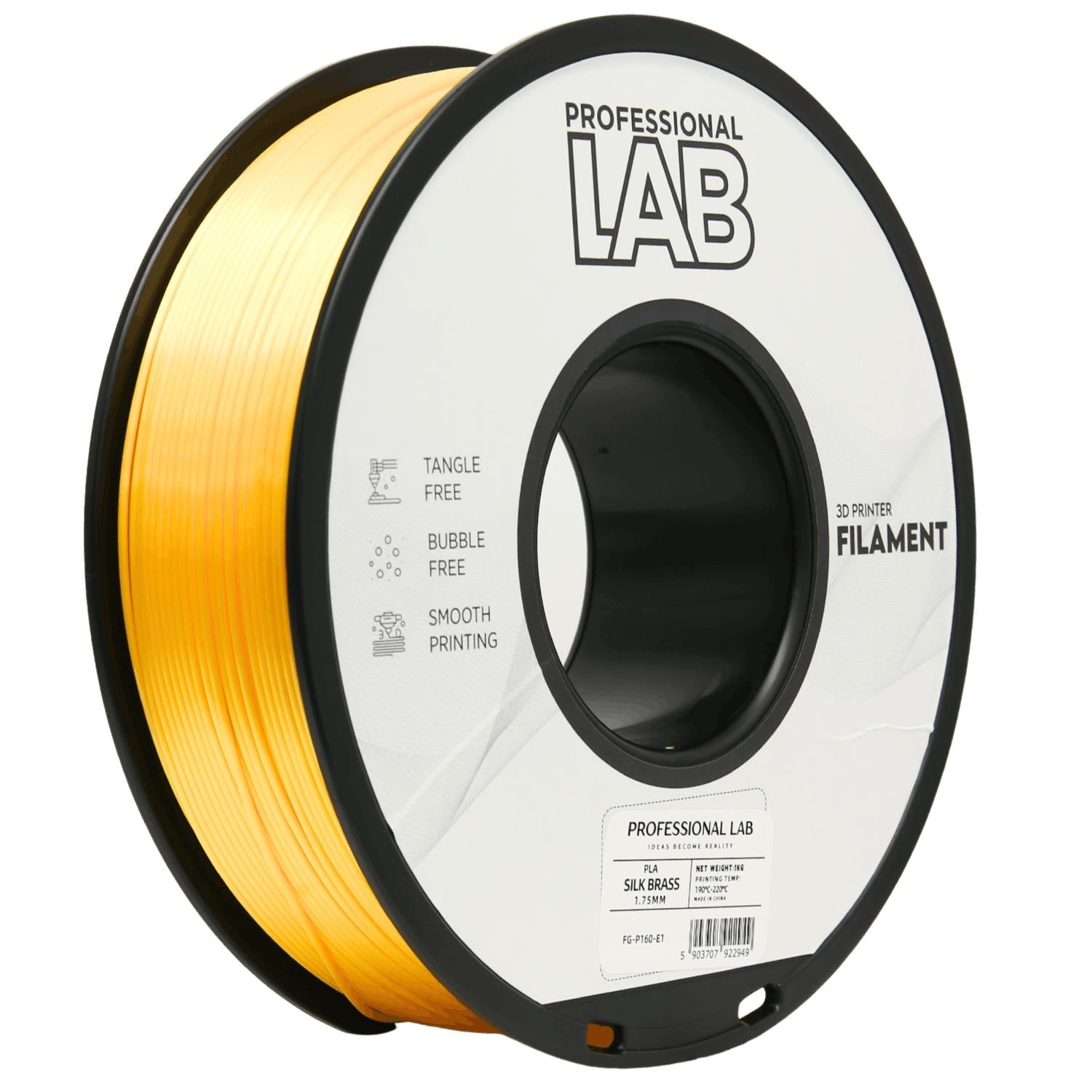 Filamentspole Silk PLA messing, Prof. Lab, 1,75 mm