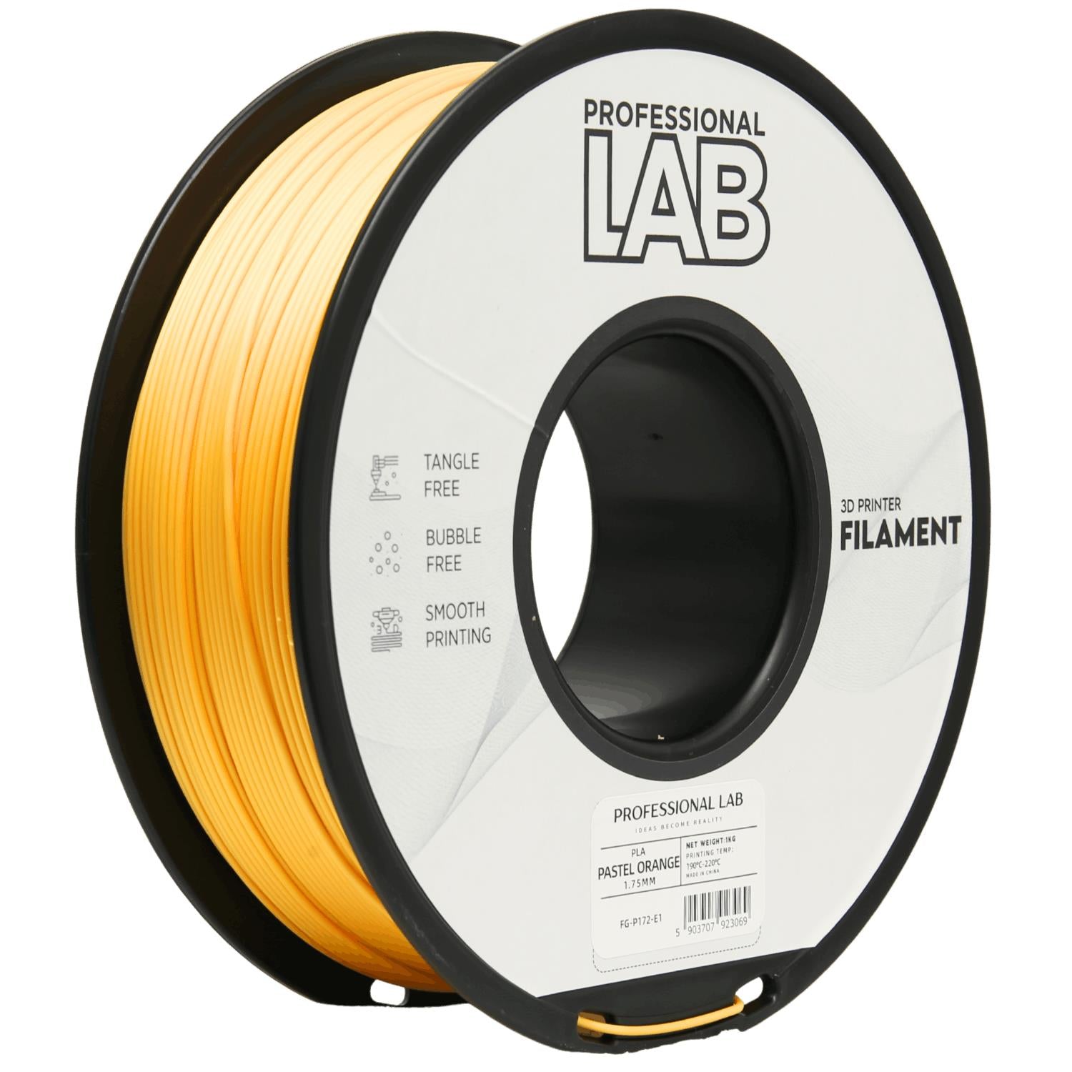 Filamentspole PLA pastel orange, Prof. Lab, 1,75 mm