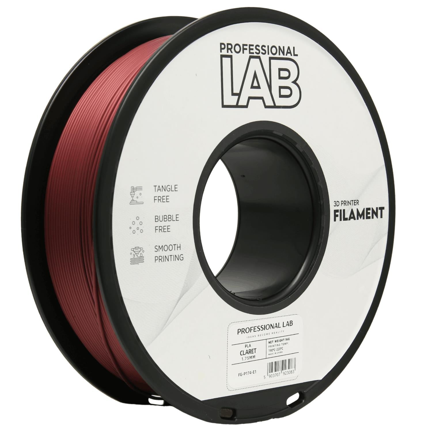 Filamentspole PLA bordeaux, Prof. Lab, 1,75 mm