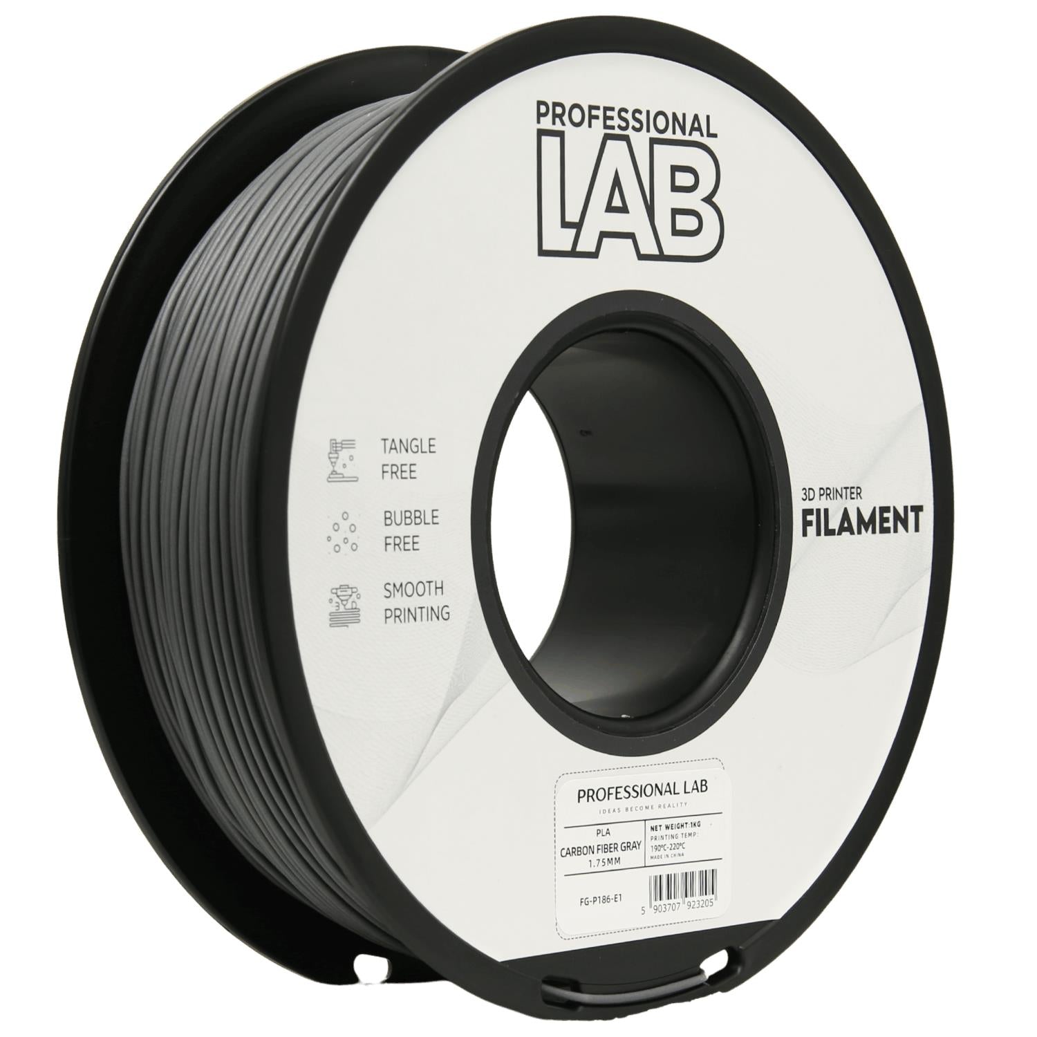 Filamentspole PLA-CF grå, Prof. Lab, 1,75 mm
