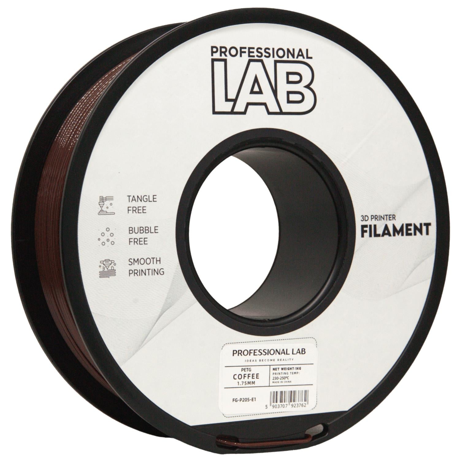 Filamentspole PETG kaffe, Prof. Lab, 1,75 mm