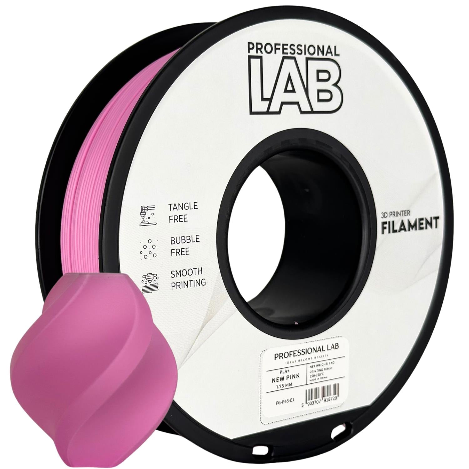 Filamentspole PLA+ pink, Prof. Lab, 1,75 mm