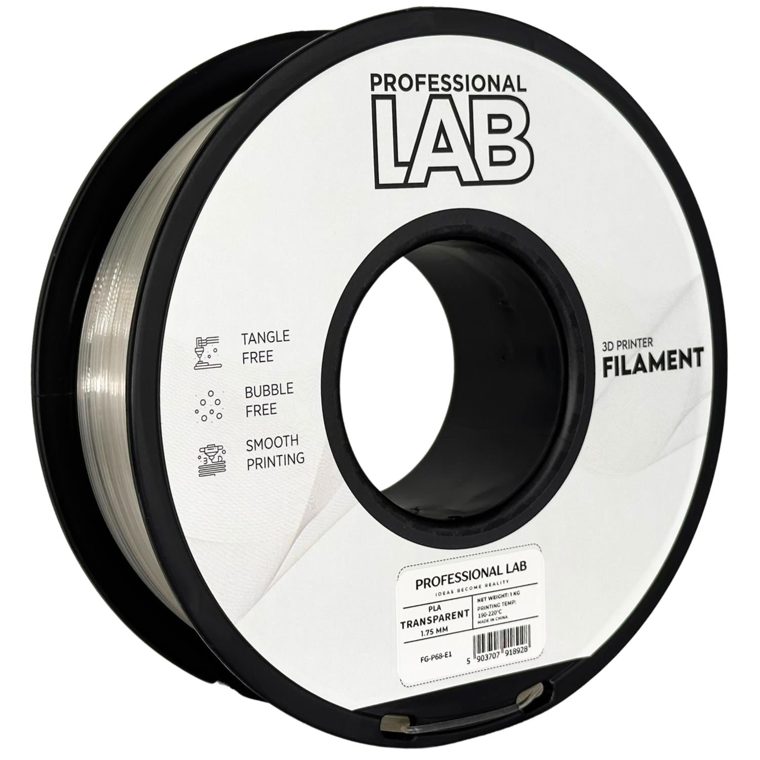 Filamentspole PLA transparent, Prof. Lab, 1,75 mm
