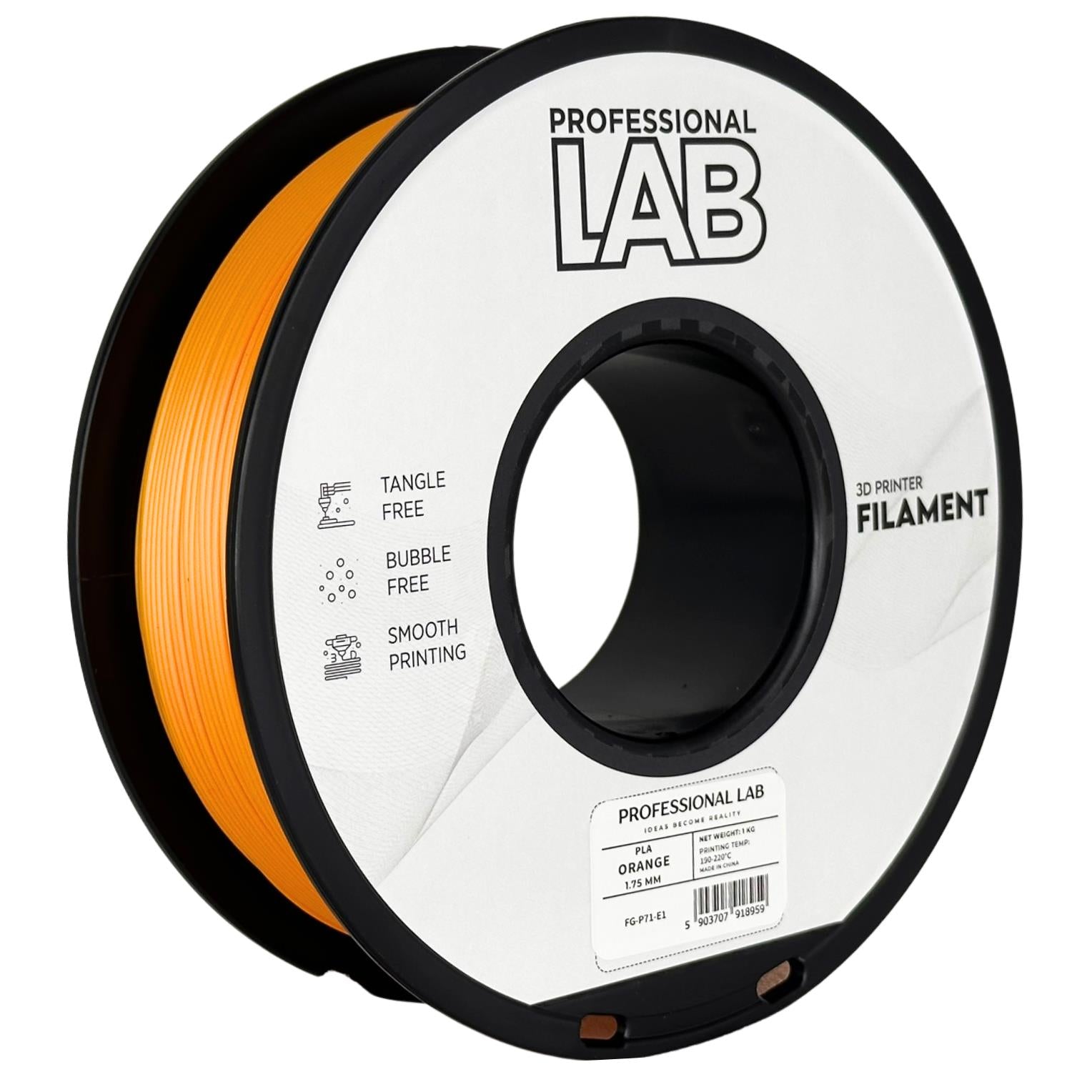 Filamentspole PLA orange, Prof. Lab, 1,75 mm