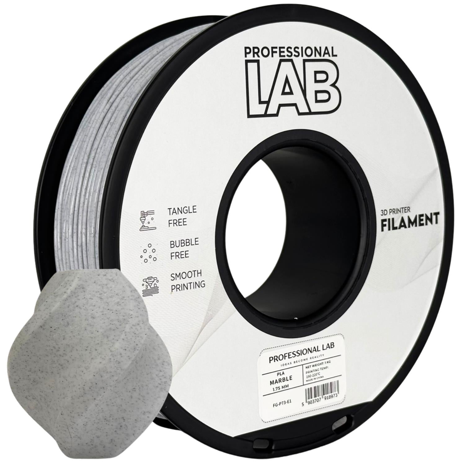 Filamentspole PLA marmor, Prof. Lab, 1,75 mm