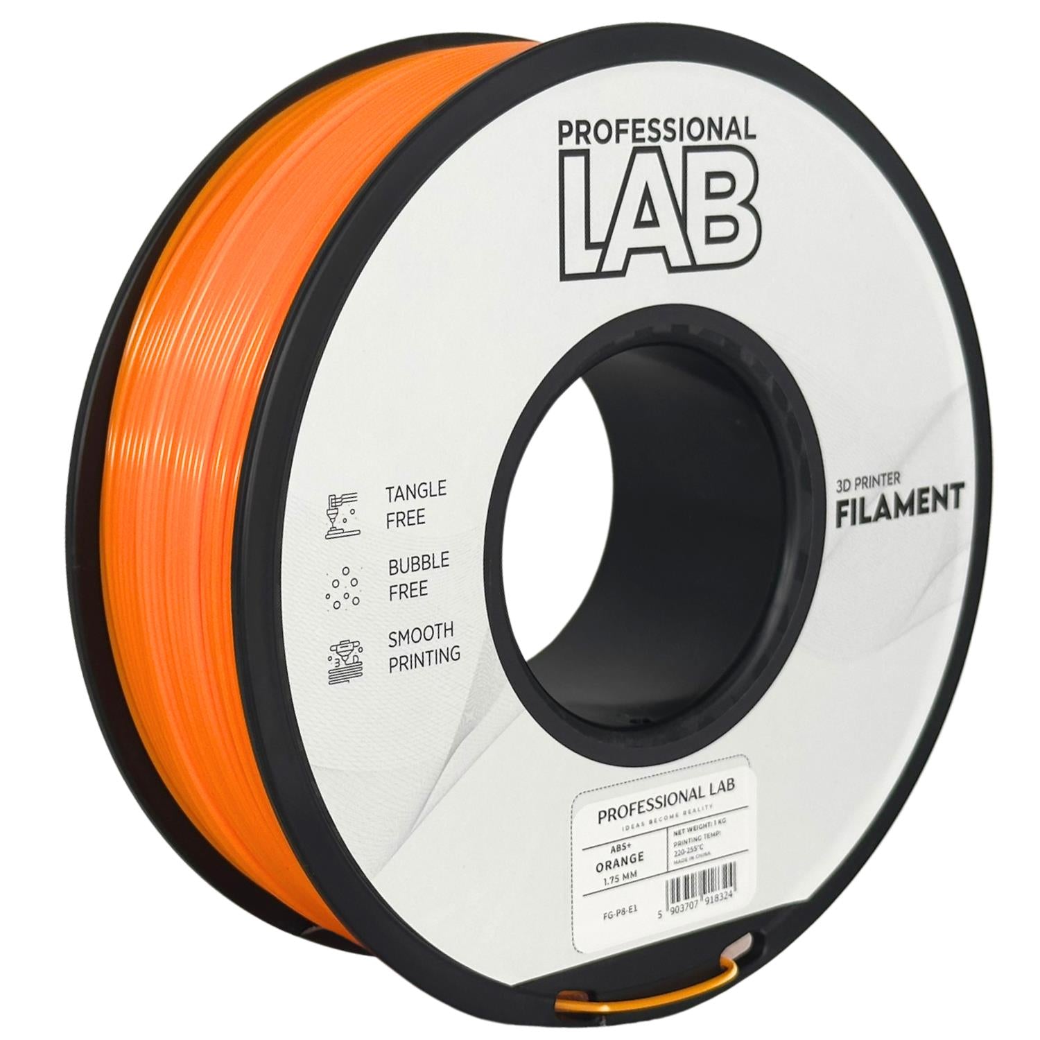 Filamentspole ABS+ orange, Prof. Lab, 1,75 mm