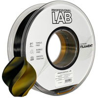 Filament Silk PLA Dual Color sort guld | Prof. Lab
