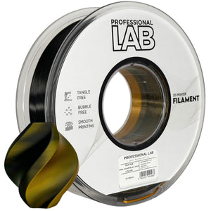 Filament Silk PLA Dual Color sort guld | Prof. Lab