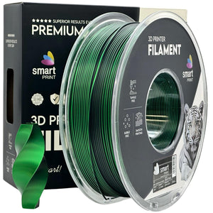 Filament Silk PLA Dual Color sort grøn | Smart Print