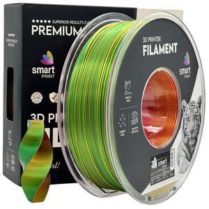 Filament Silk PLA Tri Color rød gul grøn | Smart Print