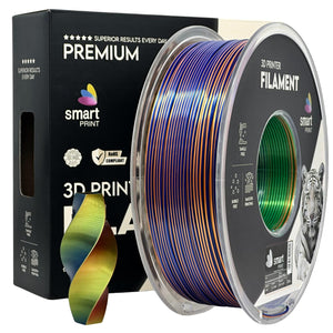 Filament Silk PLA Tri Color orange blå grøn | Smart Print