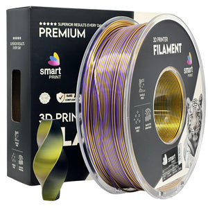 Filament Silk PLA Tri Color sort guld lilla | Smart Print
