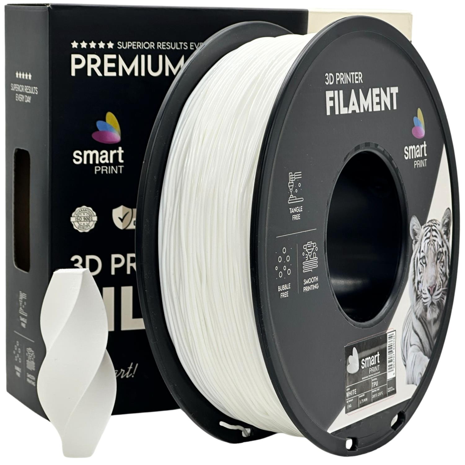 Filamentspole TPU hvid, Smart Print, 1,75 mm