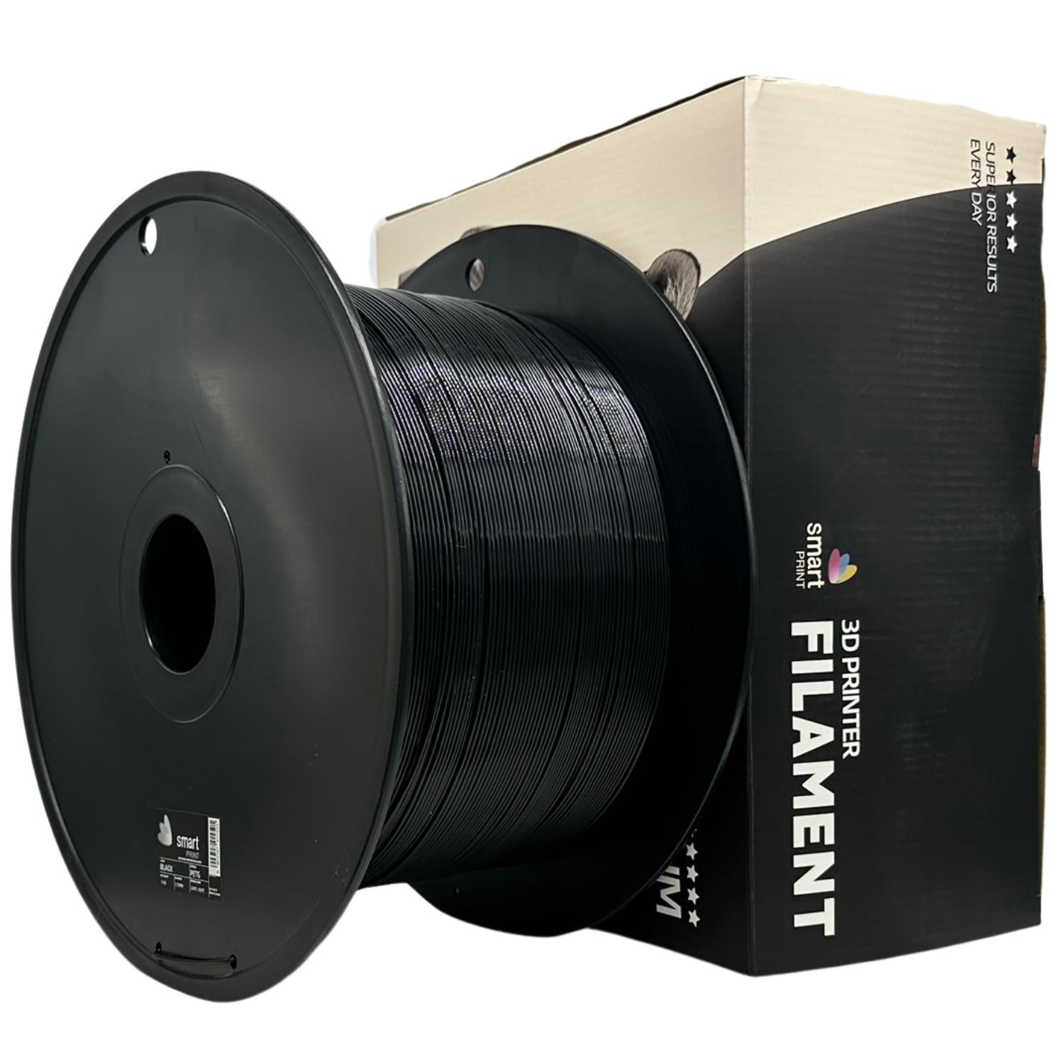 Filamentspole PETG sort 5 kg, Smart Print, 1,75 mm
