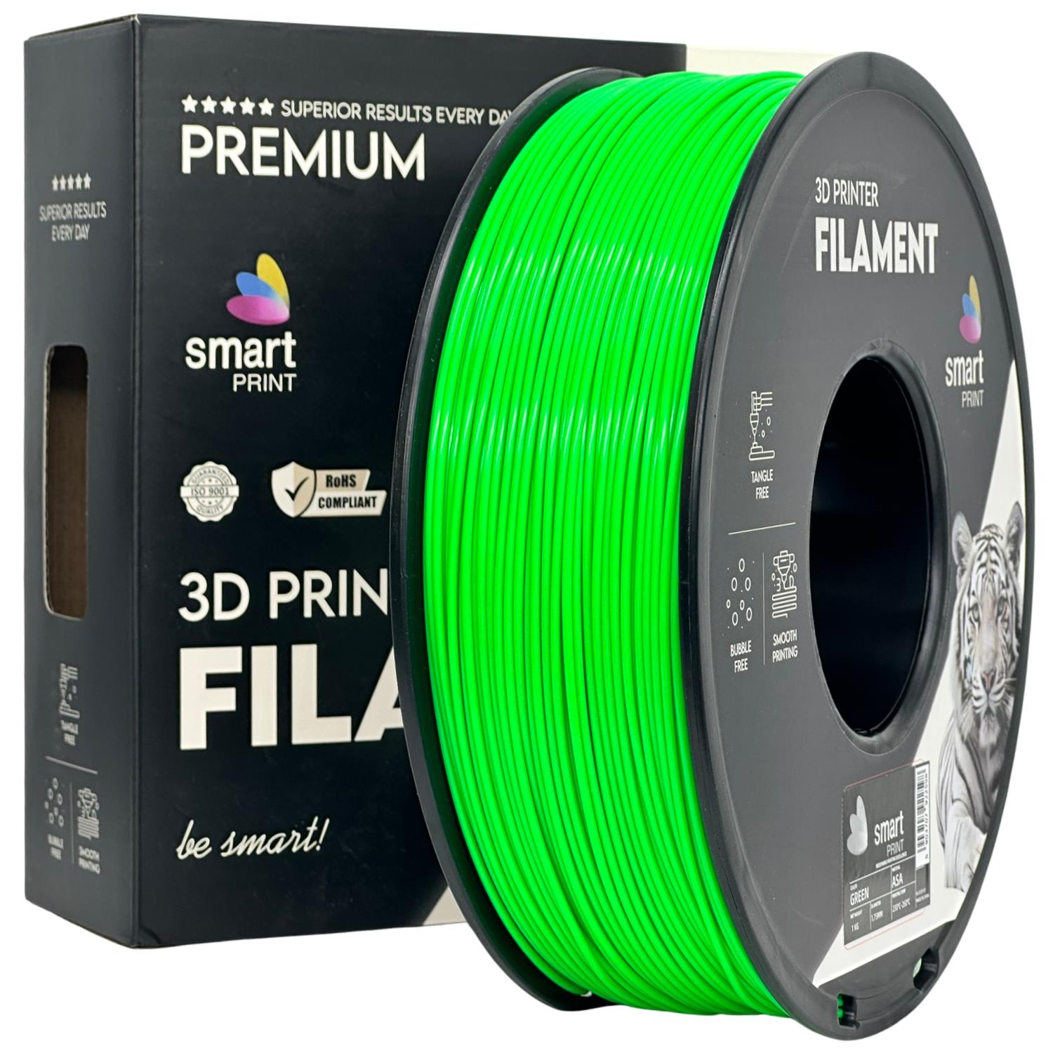 Filamentspole ASA grøn, Smart Print, 1,75 mm