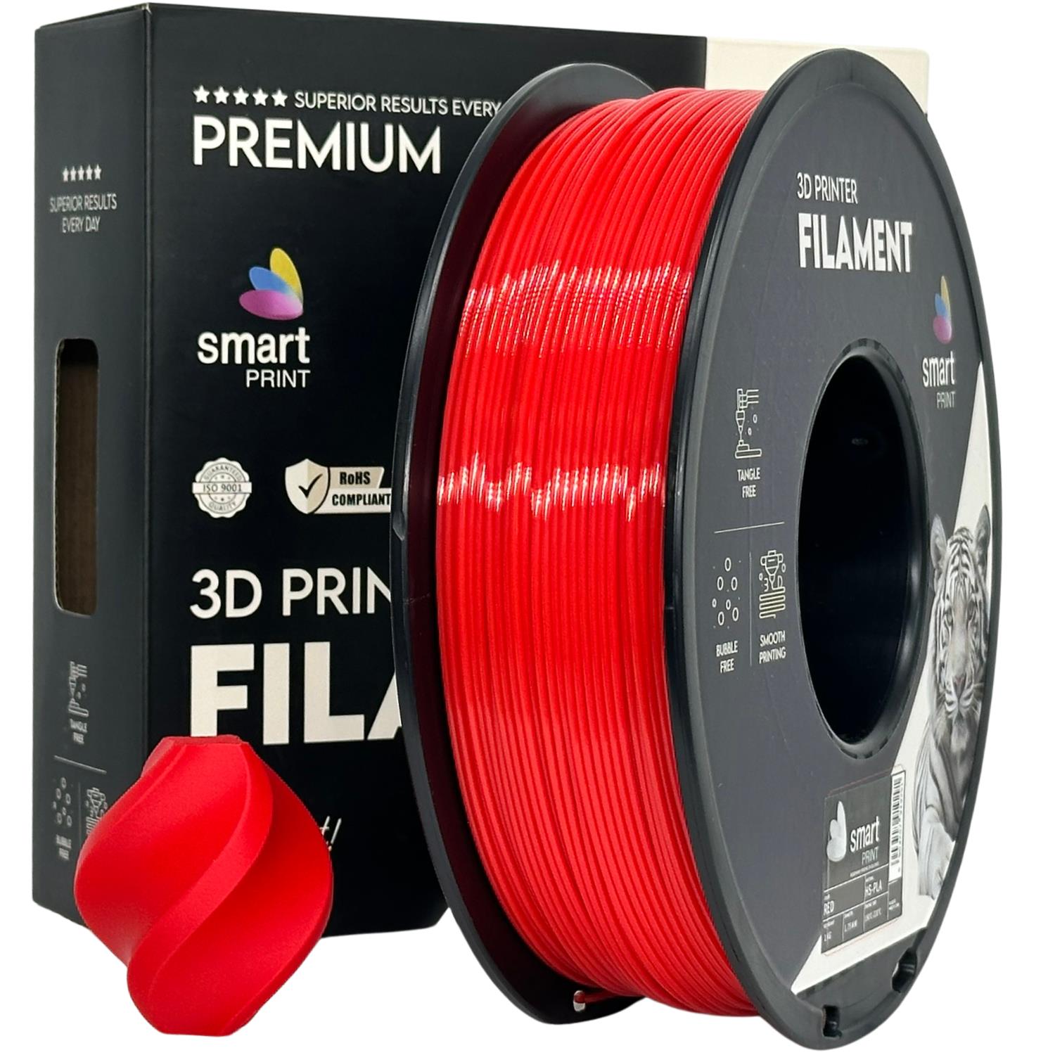 Filamentspole HS-PLA rød, Smart Print, 1,75 mm
