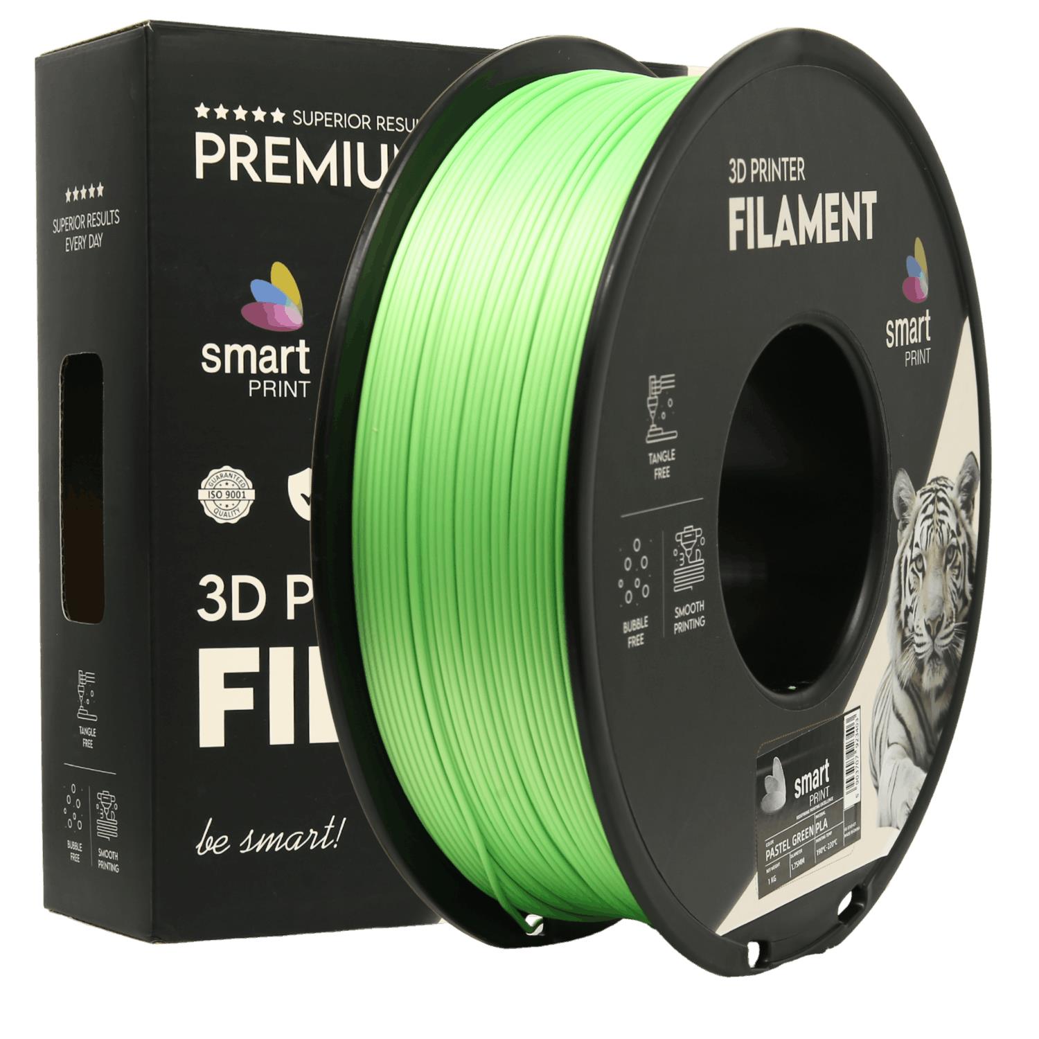 Filamentspole PLA pastel grøn, Smart Print, 1,75 mm