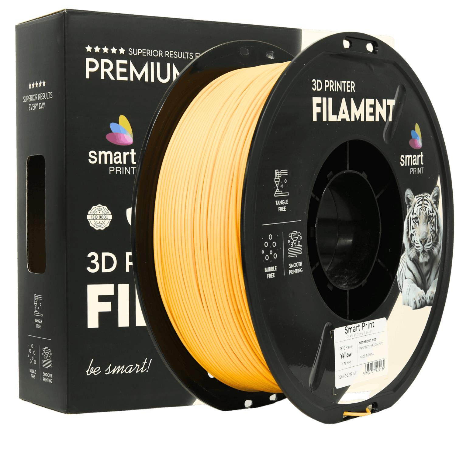 Filamentspole PETG mat gul, Smart Print, 1,75 mm