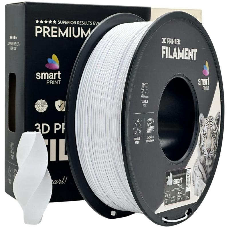Filamentspole PETG hvid, Smart Print, 1,75 mm