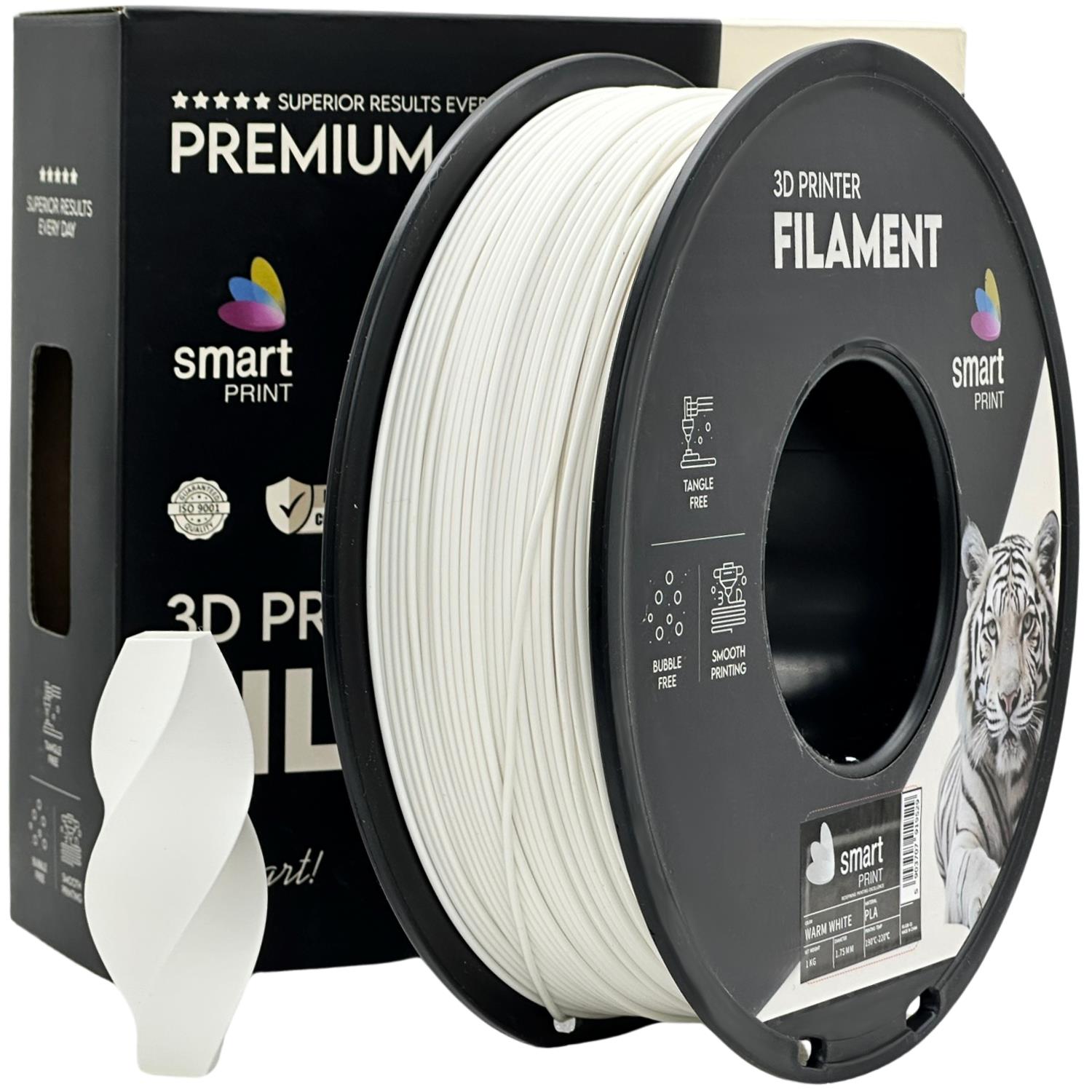 Filamentspole PLA varm hvid, Smart Print, 1,75 mm