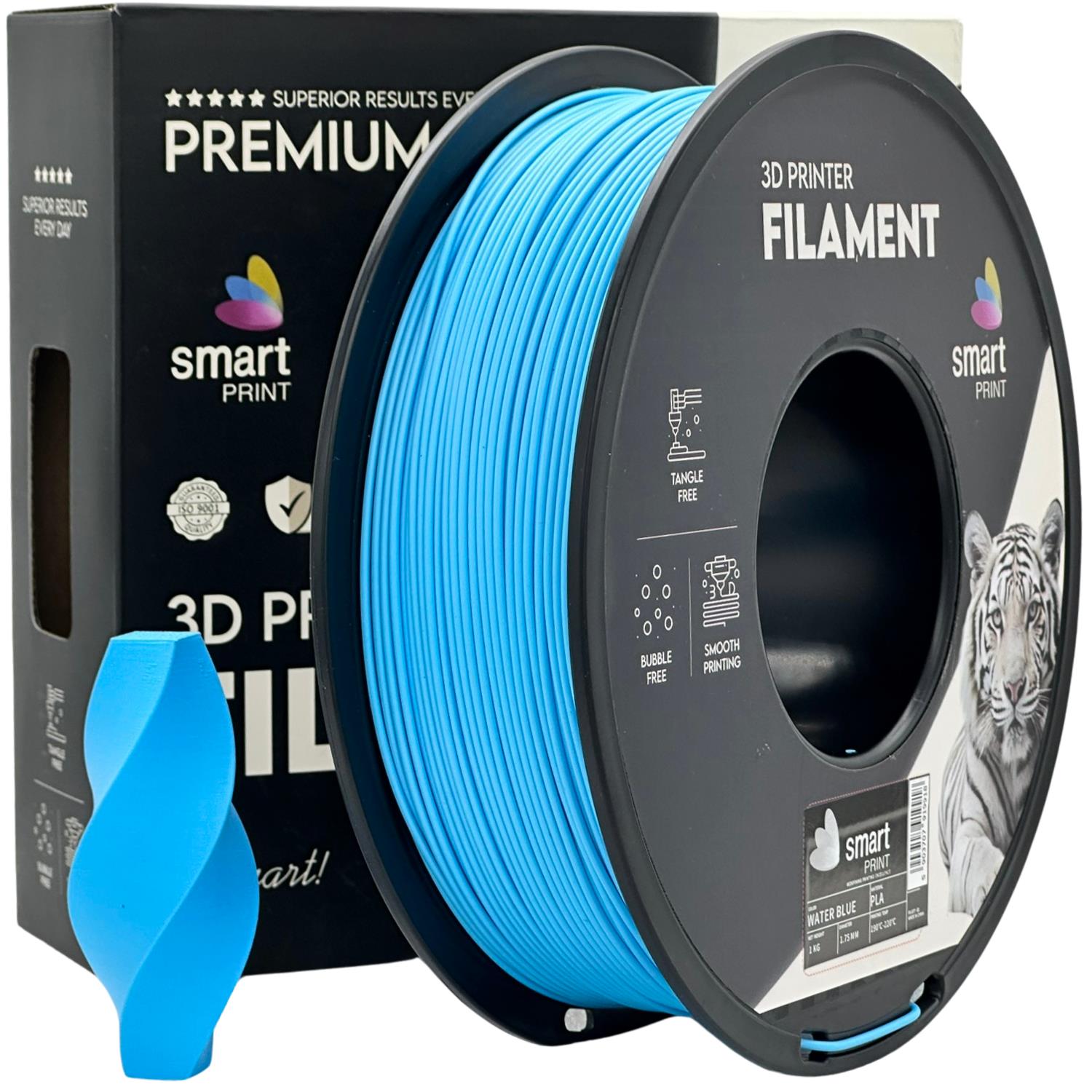 Filamentspole PLA aquablå, Smart Print, 1,75 mm