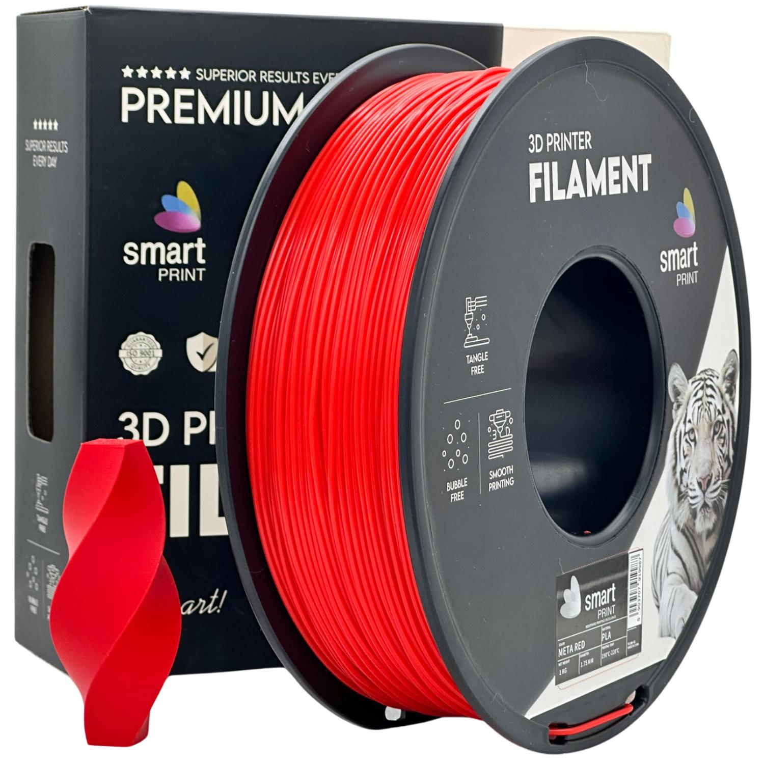 Filamentspole PLA META rød, Smart Print, 1,75 mm