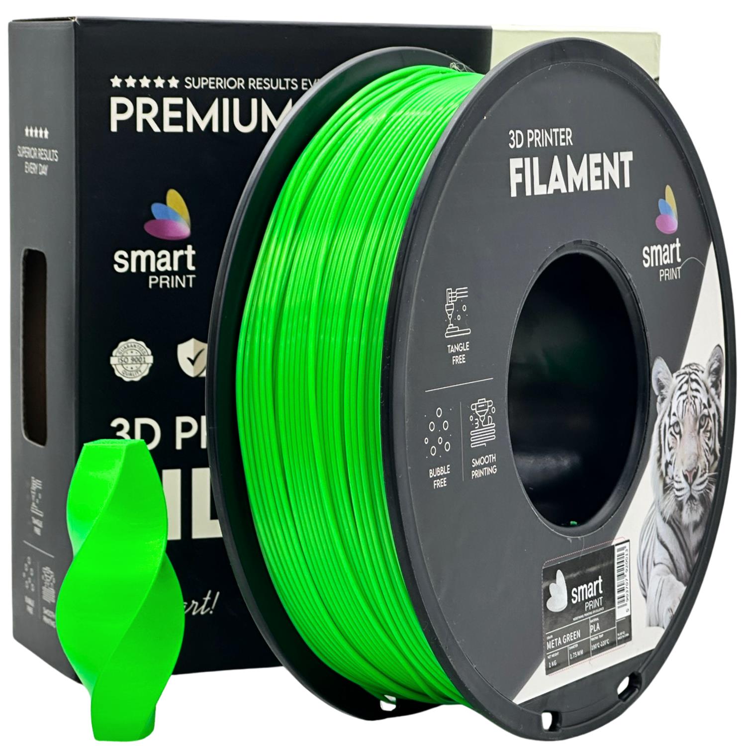 Filamentspole PLA META grøn, Smart Print, 1,75 mm