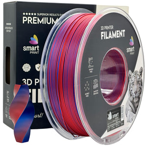 Filament Silk PLA Dual Color rød blå | Smart Print