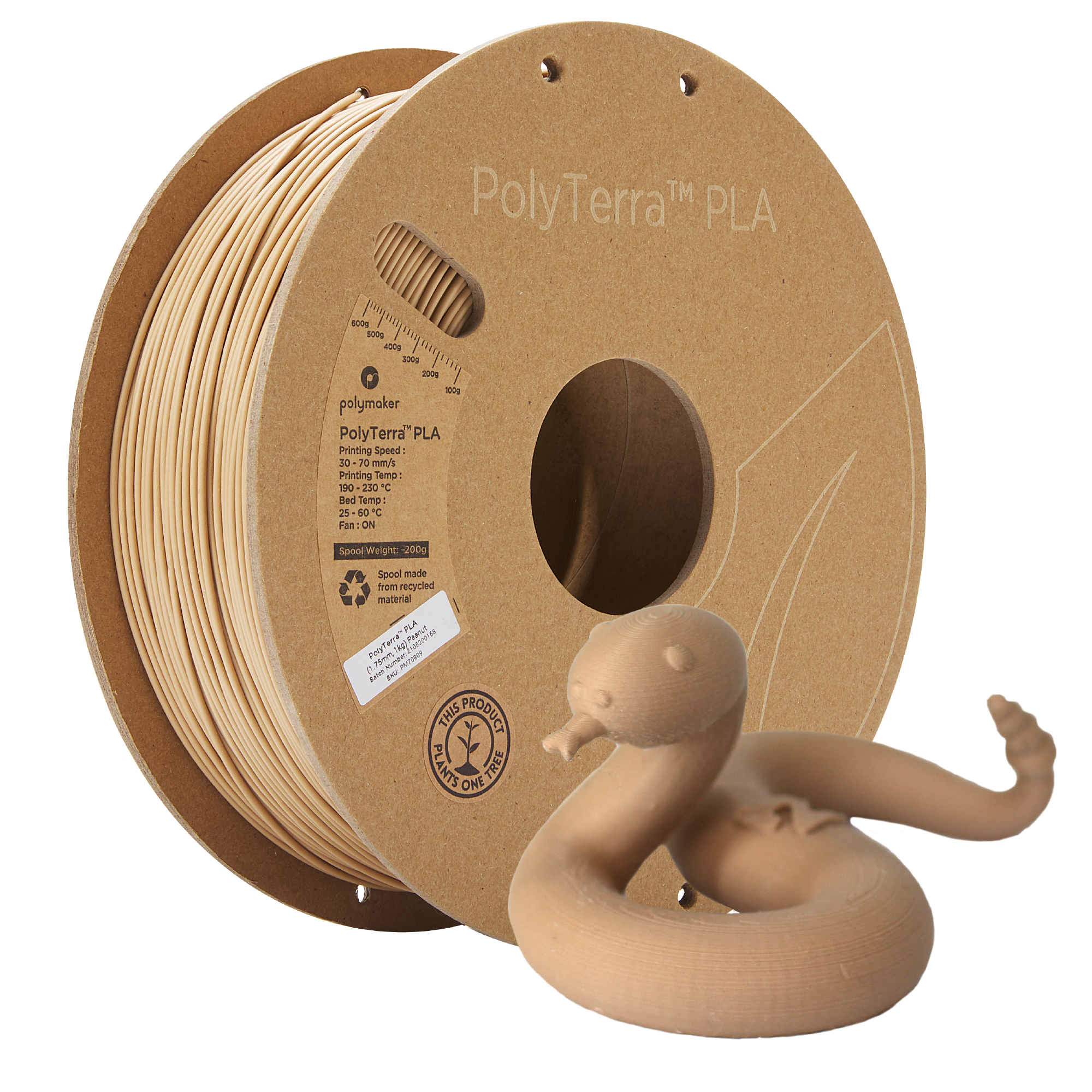 Filamentspole PLA mat pastel beige, Polymaker, 1,75 mm